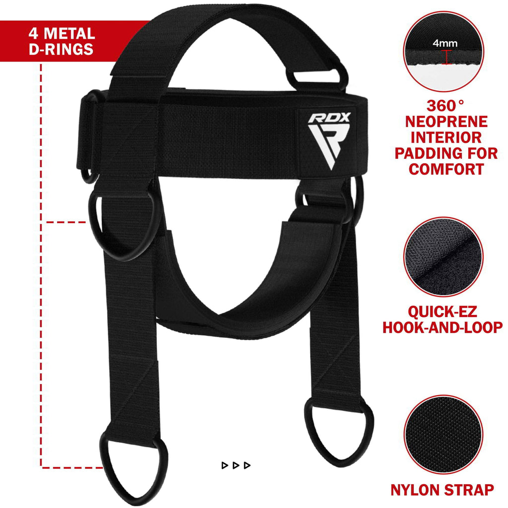 Rdx Neck Harness Weight Lifting Training, Head Harness Exerciser, 4Mm Padded Neck Builder, 90Cm Long Adjustable Steel Chain, Gym