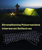 Hikeman 10 Pack 4Mm Camping Rope Reflective Outdoor Guy Lines With Aluminum Guyline Adjuster Tensioners Nylon Tent Tie Downs For