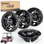 10L0L Golf Cart Wheel Covers Hub Caps For Ezgo, Club Car, Yamaha - 8 Inch Snap-On Installation, Black, Set Of 4