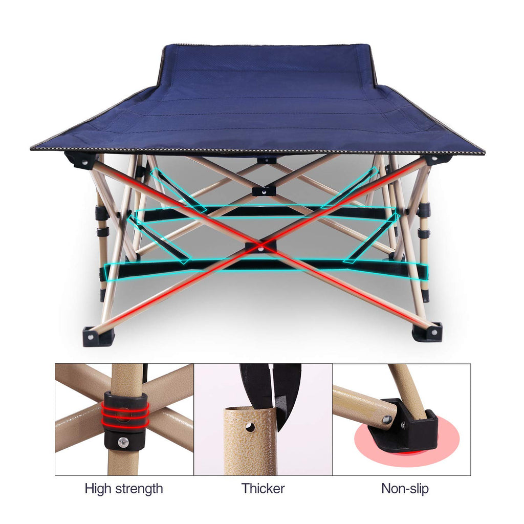 Redcamp Folding Camping Cots For Adults Heavy Duty, 28 Extra Wide Sturdy Portable Sleeping Cot For Camp Office Use, Blue