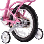 Royalbaby Little Swan 12'' Carbon Steel Kids Bike W/Dual Hand Brakes, Adjustable Seat, Folding Basket, & Training Wheels, For Gi