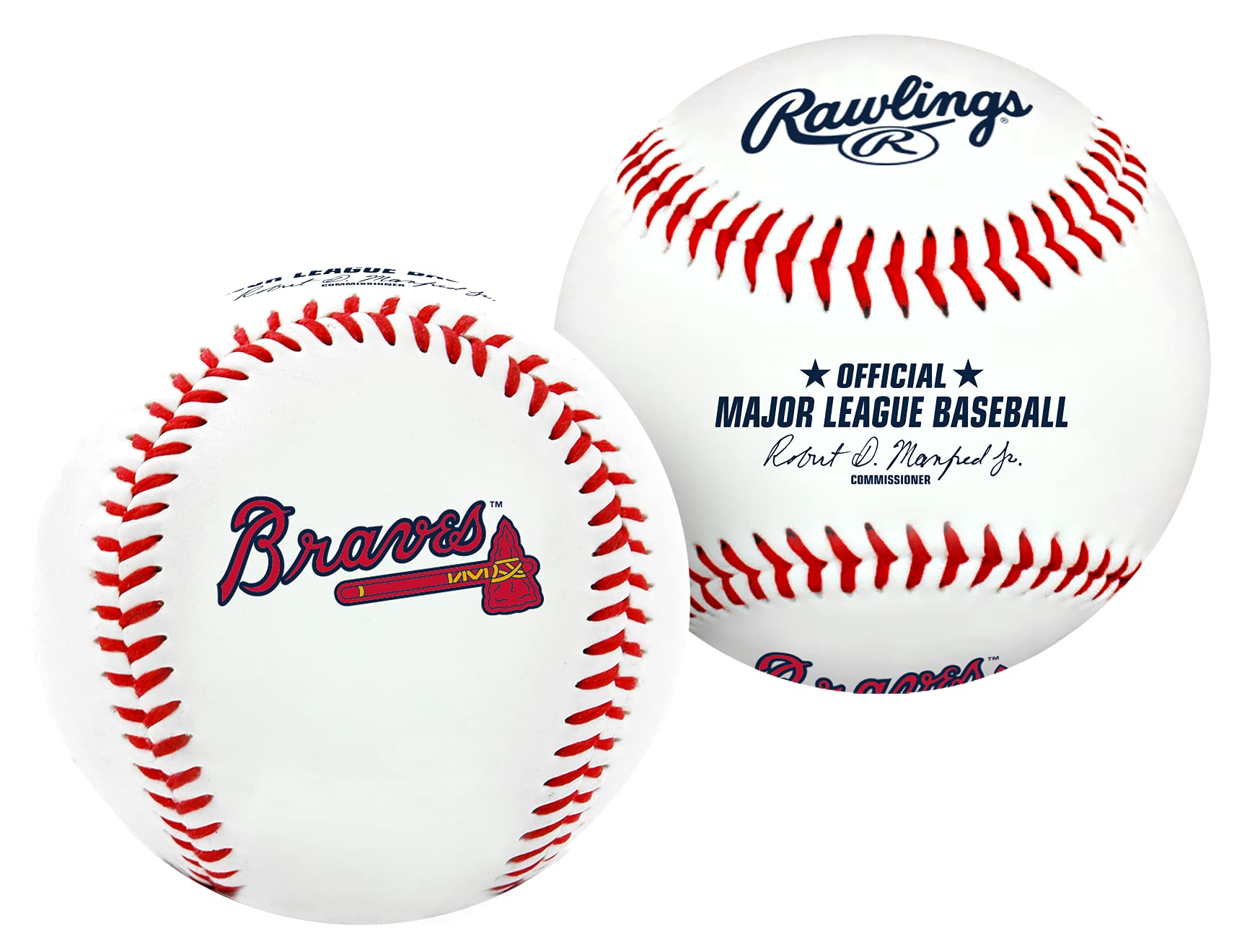 Rawlings | MLB Team Logo Baseball | Atlanta Braves | Official | White