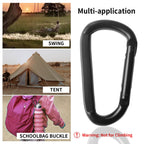Carabiner Caribeener Clips, 3 Heavy Duty Carabiner For Hammocks, Camping Accessories, Hiking, Keychains, D Shaped Spring Hook Ca