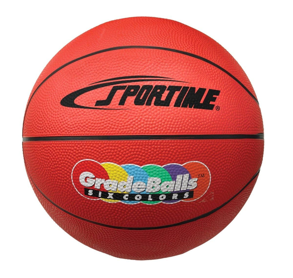 Sportime Gradeball Rubber Minchi Basketball, 11 Inches, Red