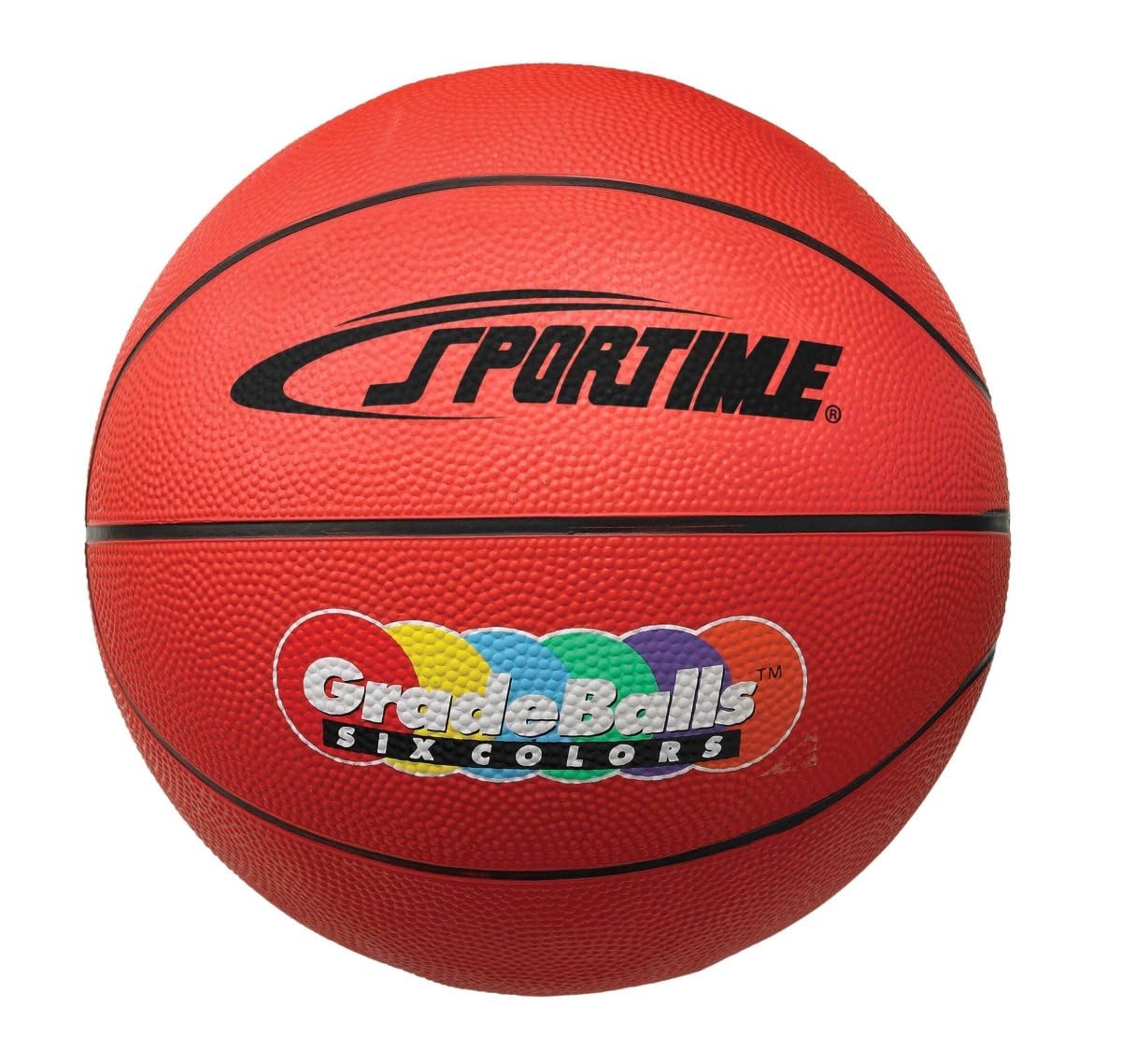 Sportime Gradeball Rubber Minchi Basketball, 11 Inches, Red