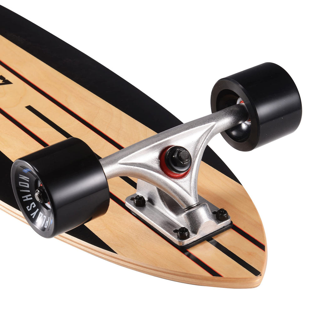 Playshion 39 Inch Drop Through Freestyle Longboard Skateboard Cruiser Coconut Tree