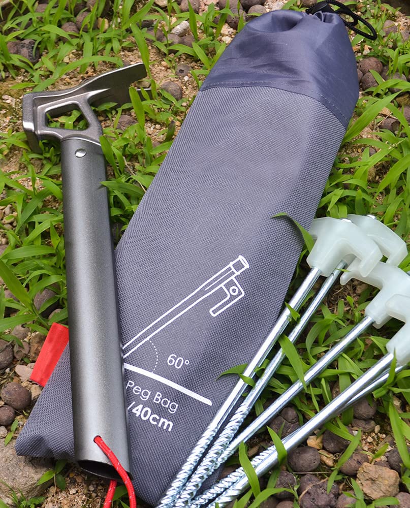 Bluemart 3Pcs Camping Tent Stakes Sleeve Tent Peg Storage Bag Camp Accesorries Bag(L, M, S)
