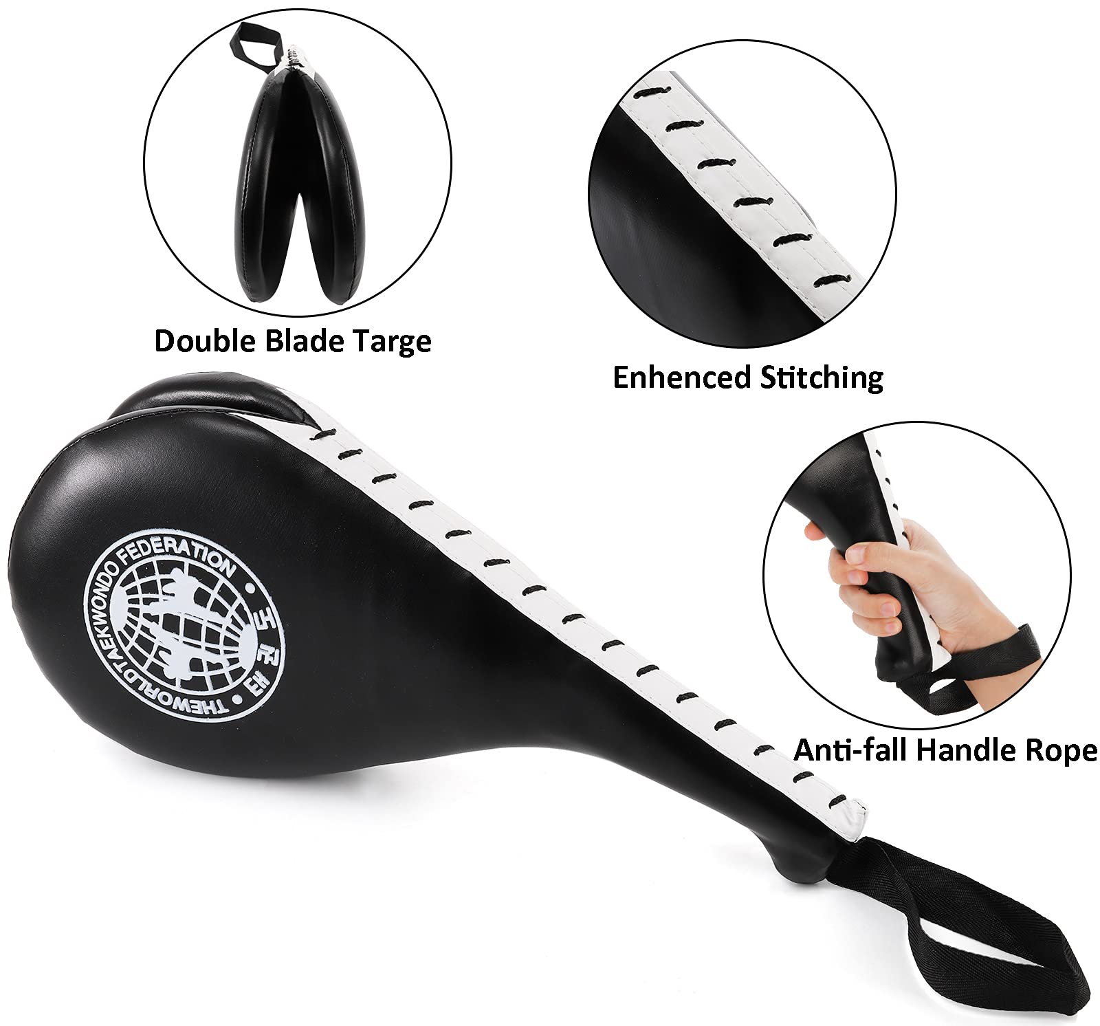 Nicunom 2 Pack Taekwondo Kick Pads, Durable Striking Pad Target Tkd Karate Martial Arts Strike Targets Kickboxing Training, Blac