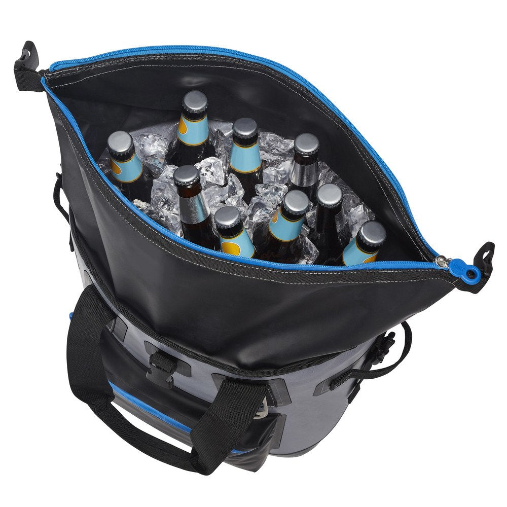 Built Welded Soft Portable Backpack Cooler With Wide Mouth Opening - Insulated And Leak-Proof Gray 5233505
