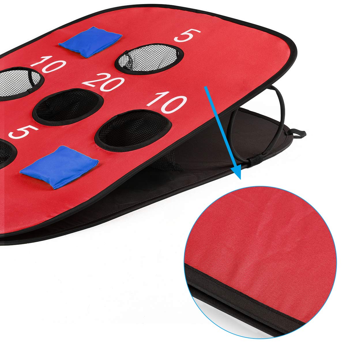 G4Free Portable Collapsible 5 Holes Cornhole Game Set With 8 Bean Bags Toss Game Size 3Ft X 2Ft For Camping Travel
