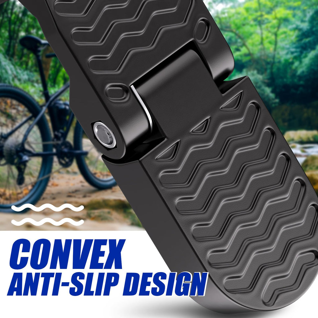 Tobwolf 1 Pair 14Mm U Slot Bicycle Rear Pedals, Aluminum Alloy Foldable Non-Slip Rear Seat Footrest Pedals For Mountain Bike Roa
