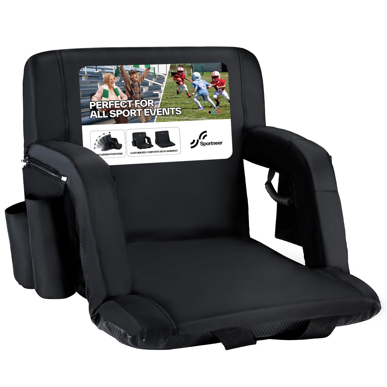 Sportneer Stadium Seats For Bleachers, Bleacher Chairs With Back And Cushion Bleacher Seats With Back Support Padded Stadium Cha