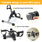 Pedal Exerciser Desk Exercise Bike Leg And Arm Recovery Bike With Lcd Monitor Foldable And Porable (Black/Grey)