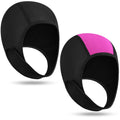 Jecery 2 Pcs Neoprene Diving Hood Thermal Wetsuit Hood Cap Swim Caps with Chin Straps Snorkeling Neoprene Surf Beanie 2.5 mm Div