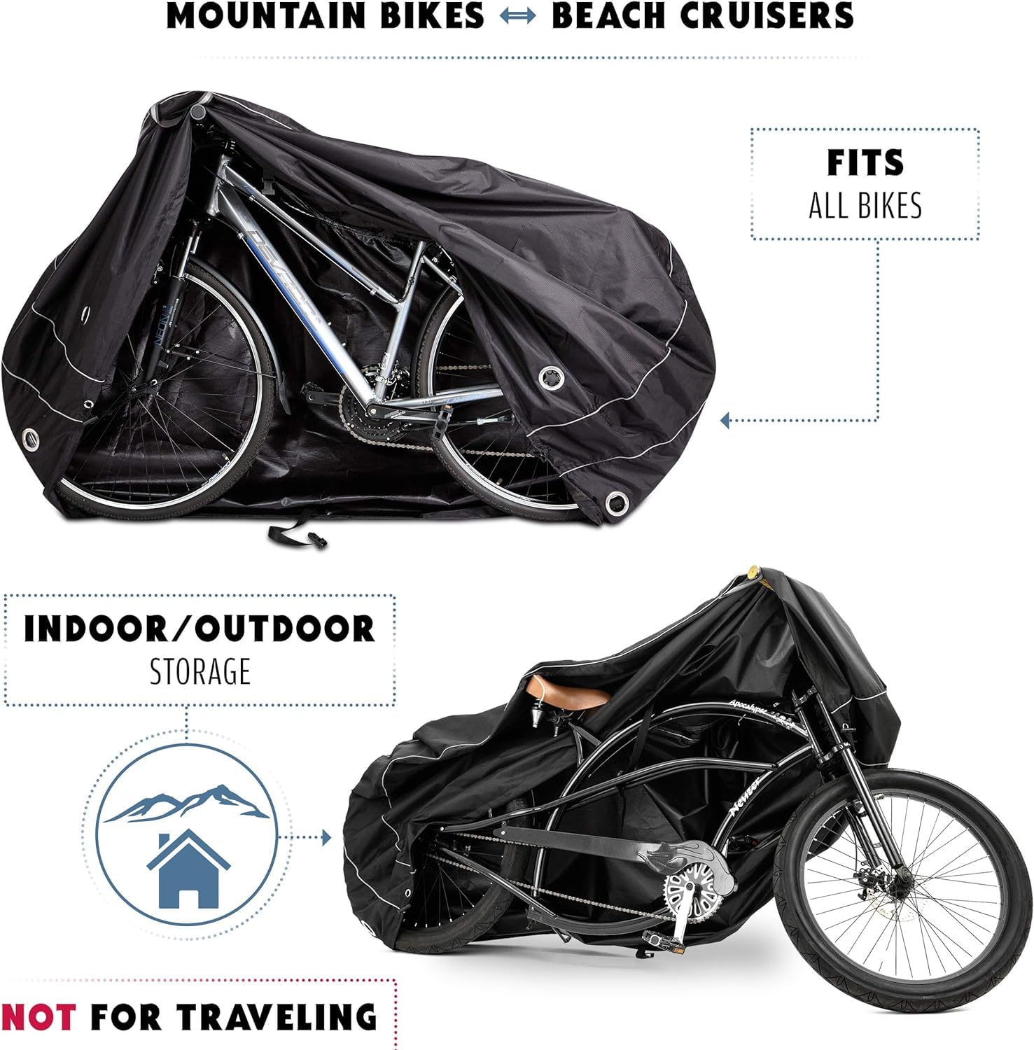 Team Obsidian | Outdoor Storage Or Travel Cover For 1 Bike, Large Bike Cover, Ebike Accessories, Bicycle Cover, Heavy Duty, Elec