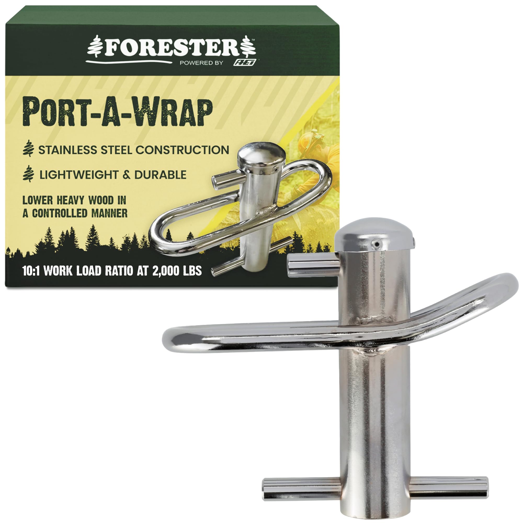 FORESTER Port-A-Wrap | Large Stainless Steel Portawrap for Tree Work | 7,000lb Breaking Strength, MAX Rope Size 3/4 19mm, 10:1 W