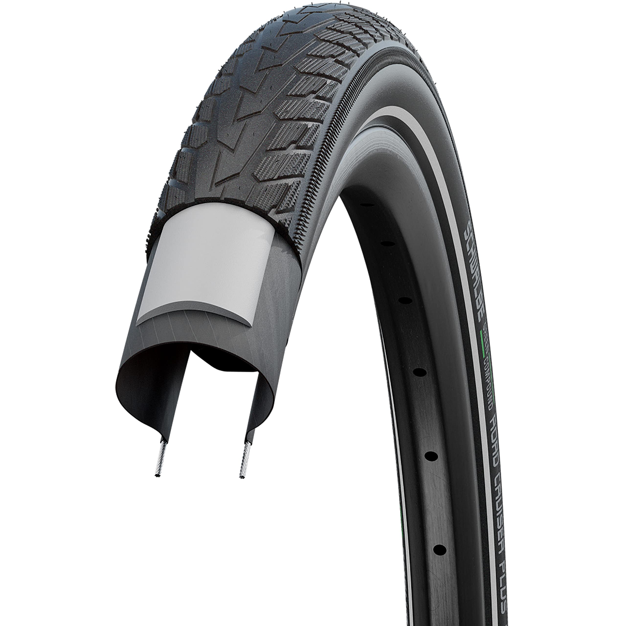 Schwalbe Unisexs Road Cruiser Plus PunctureGuard, TwinSkin Tyres, Black, 47-507