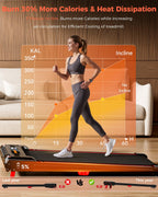 Anylife Treadmill Incline Walking Pads Under Desk 330Lb Capacity, 2.5Hp Portable Small Running Pad With Led Display For Home, Co