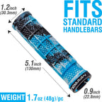 Marque Grapple Mountain Bike Handlebar Grips - Single Lock-On Ring Mtb And Bmx Bicycle Handle Bar With Non-Slip Grip (Glacer Blu