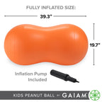 Gaiam Kids Active Seat Peanut Shaped Bounce Desk Chair -Exercise Yoga Balance Sitting Ball - Sensory Toys- Flexible Seating, Wig