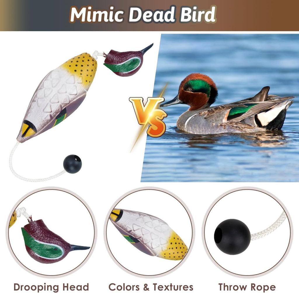 Fingig 2 Pcs Mottled Mallard Mandarin Duck Dummy Bumper Toys For Hunting Retriever Dog Training, Dog Retriever Outdoor Training