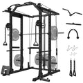 Mikolo Power Cage, Power Rack with Cable Crossover System, 1500LBS Squat Rack with LAT Pull Down System, Workout Cage with Pulle