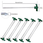 Abccanopy 15 Inch Tent Stakes 10 Pcs Non-Rust Metal Ground Anchors, Heavy Duty Spikes With 4 Ropes For Outdoor Camping, Green