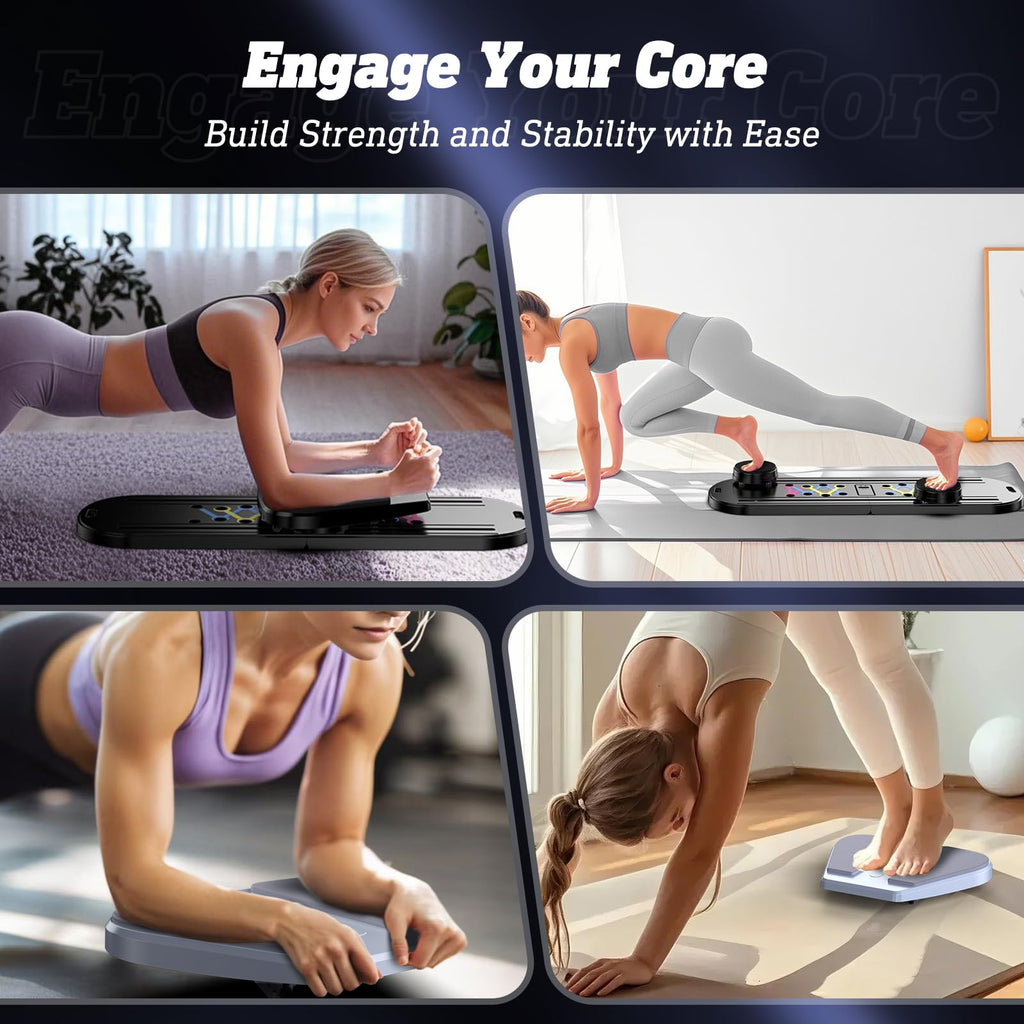 Pilates Board Pilates Reformer Set, 15 In 1 Pilates Sliding Board,Multifunctional Abdominal Board,Multi-Purpose Foldable Pilates