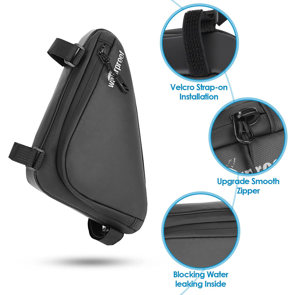 Wotow Bike Tire Repair Tool Kit, Waterproof Frame Storage Bag & Mini Bike Pump & 11 In 1 Multitool & Bicycle Tyre Lever Patch Po