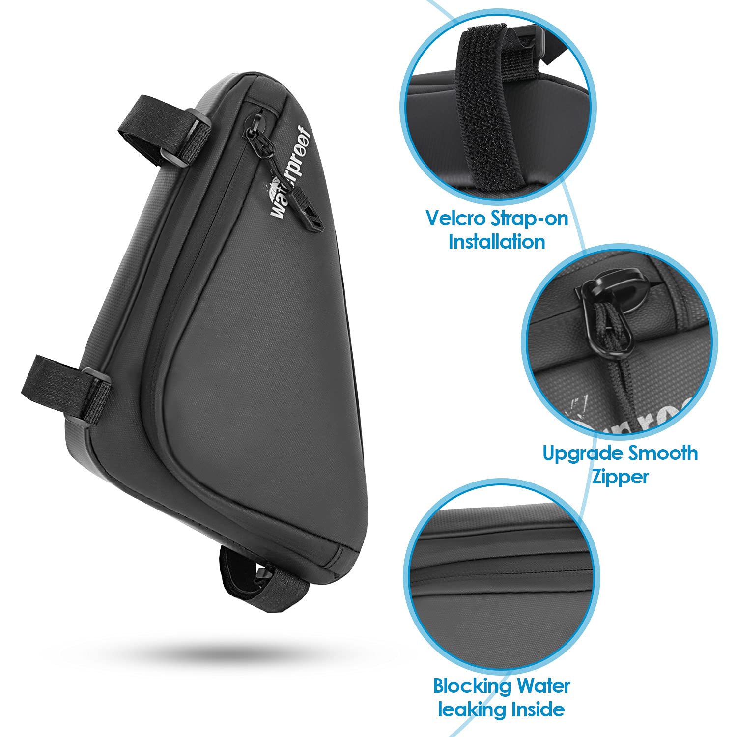 Wotow Bike Tire Repair Tool Kit, Waterproof Frame Storage Bag & Mini Bike Pump & 11 In 1 Multitool & Bicycle Tyre Lever Patch Po