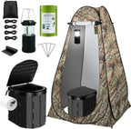 Portable Toilet Kit, Camping Toilet With Pop-Up Privacy Tent And Poo Gel Toilet Bags, Washable Portable Outdoor Showers Changing