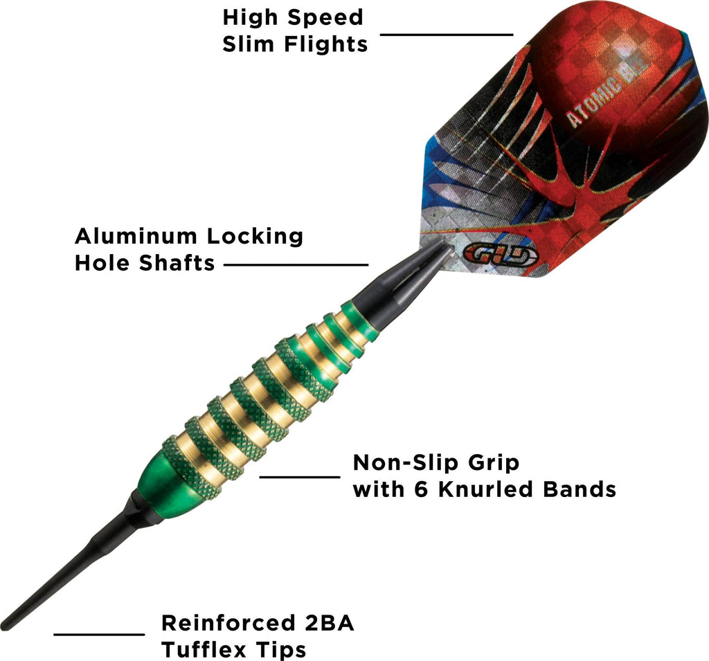 Viper Atomic Bee Soft Tip Darts, Green, 16 Grams