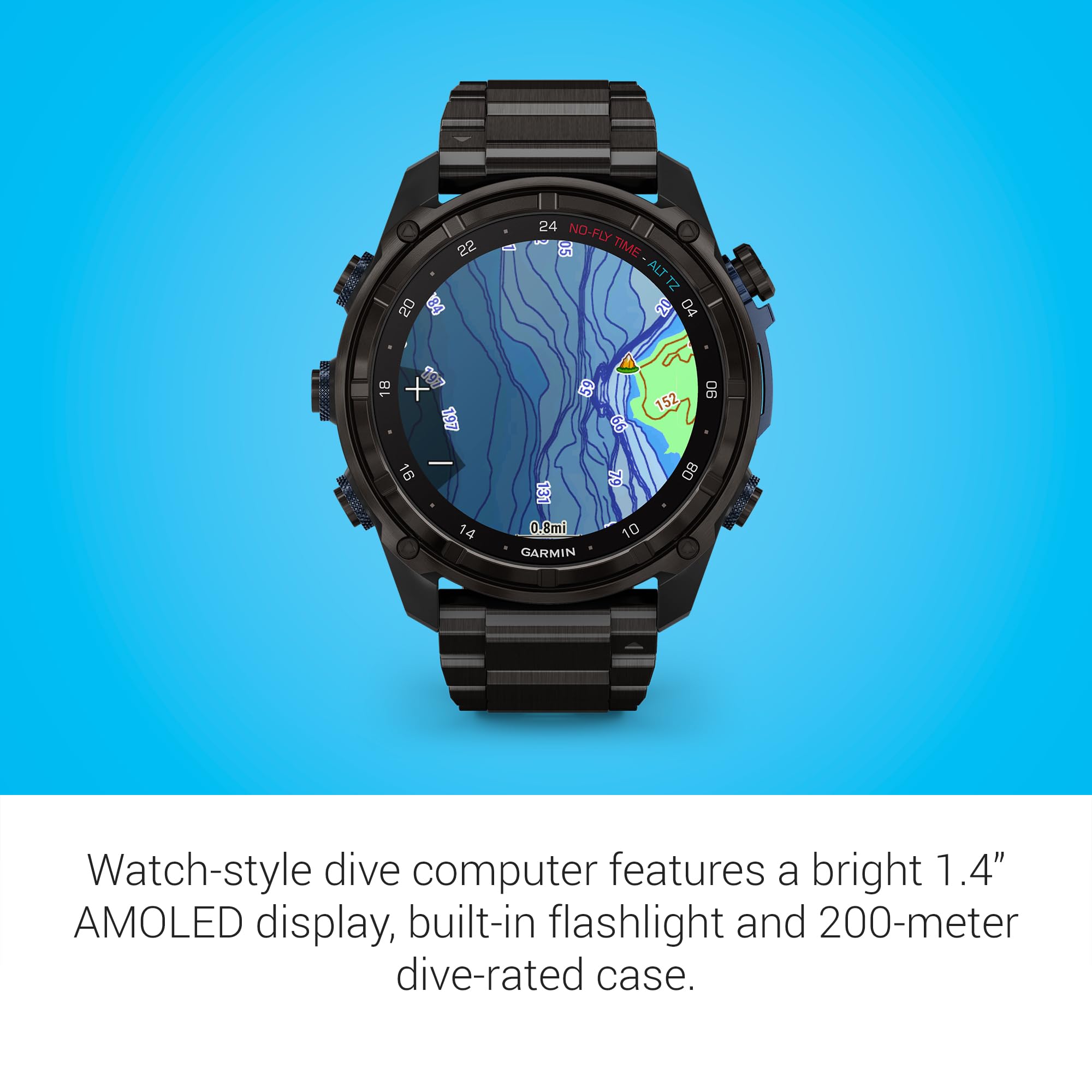 Garmin Descent Mk3I, Dive Computer And Multisport Gps Smartwatch, Air Integration, Black Titanium