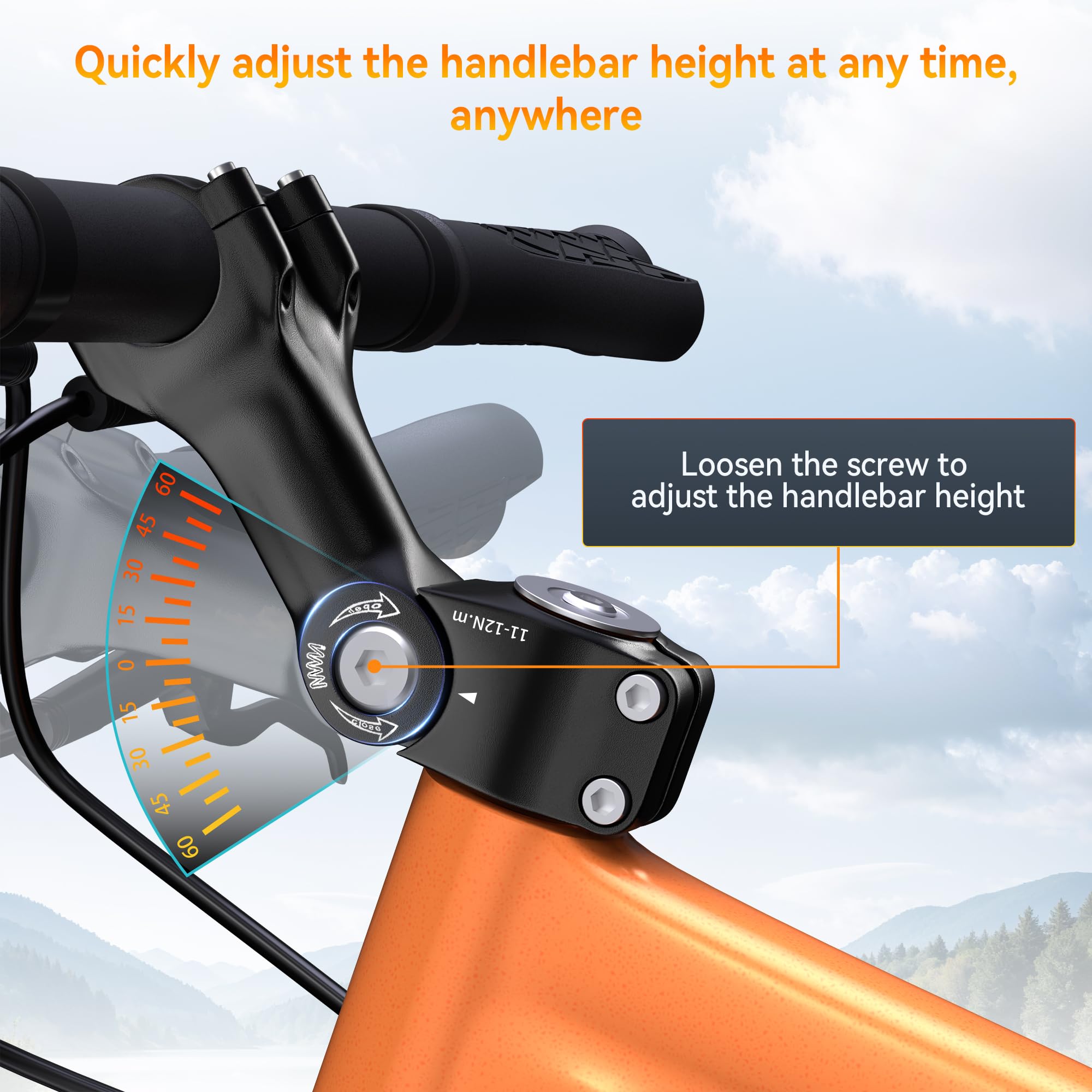 Nicedack Bicycle Stem 31.8Mm X 100Mm, Aluminum Alloy Bicycle Handlebar Stem 60 Adjustable, Bicycle Handlebar Riser, Rustproof Ha