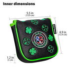 Big Teeth Lucky Clover Mallet Putter Cover Magnetic, Putter Covers For Golf Clubs Mallet, Putter Headcover Mallet Funny Fit Tayl