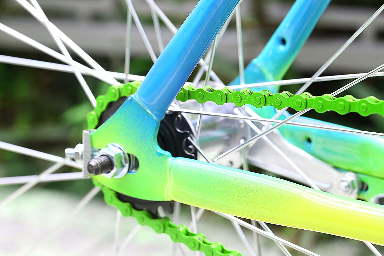 Single-Speed Bicycle Chain, 1-Speed Bike Chain, Multicolour, 1/2 X 1/8 Inch, 116 Links (116L, Green, 1)