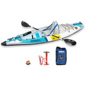 Sea Eagle EZLITE 10 Ultralight, All Woven, Drop Stitch, Rigid, High Performance, Easy Setup, 10' Solo Inflatable Kayak-Backpack,