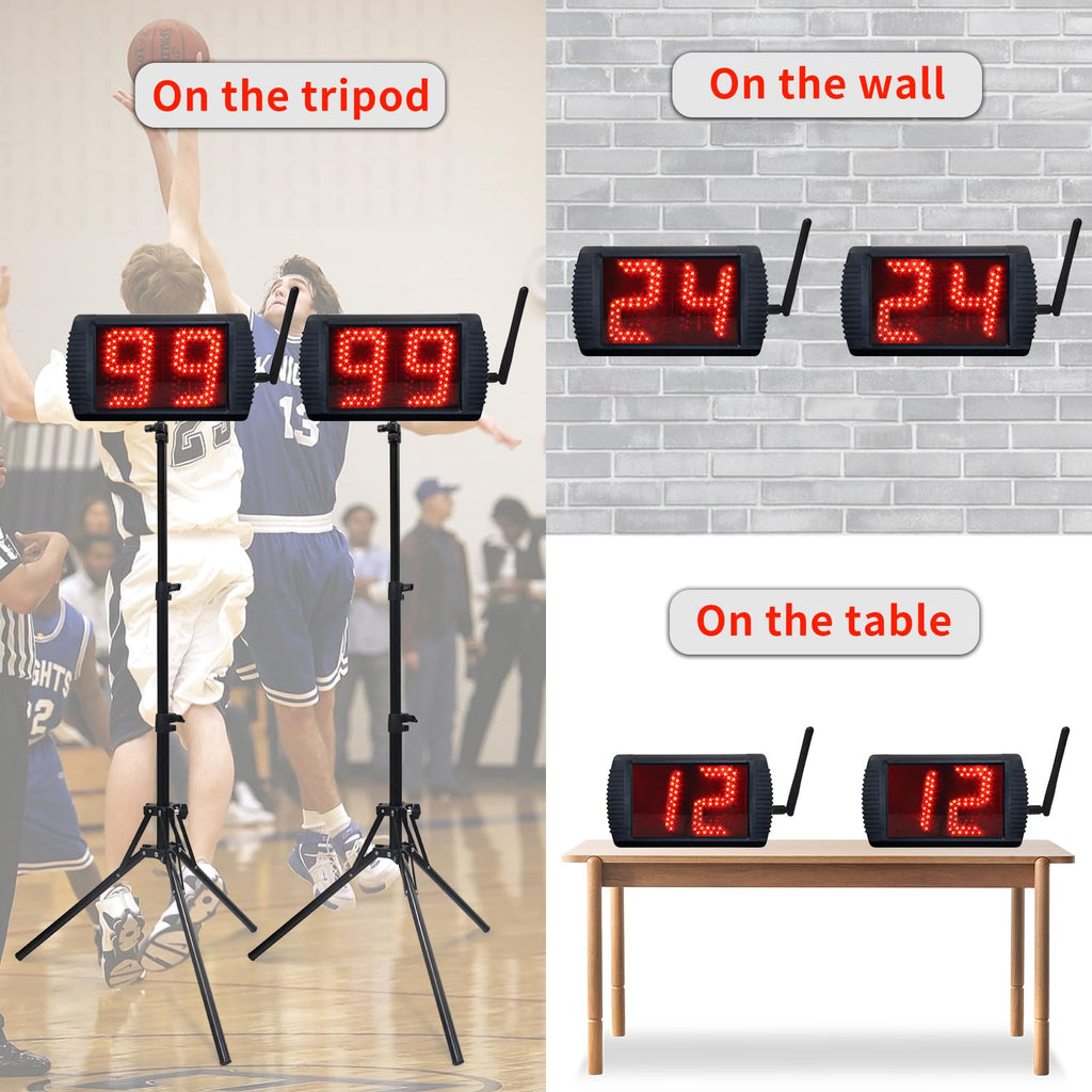 Yz 5 Inch Led Custom Time 12/14/20/24/30 Seconds Shot Clock Countdown Timer Clock For Basketball Game, Portable Shot Clock Timer