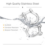 Amysports Heavy Duty Chain Shackle Stainless Lifting Load Pin Shackle Anchor Bow Marine Ring Shackles Steel Screw Outdoor M10 14