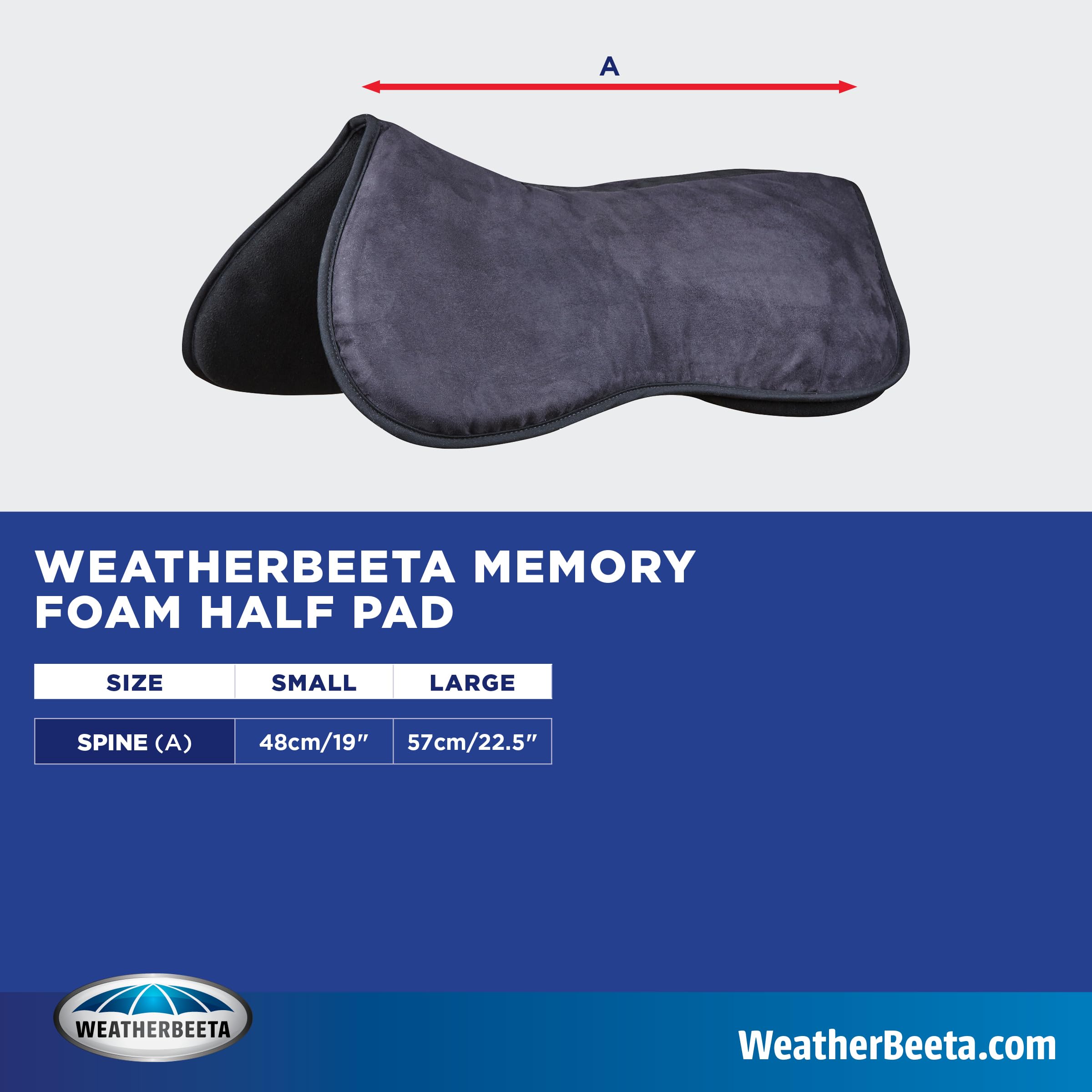 Weatherbeeta Memory Foam Comfort Half Pad, White, Large