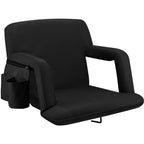 Alpcour Folding Stadium Seat - Deluxe Reclining Wide Adults Camping Back Support Chair For Bleachers Best Extra Thick Plus Size 