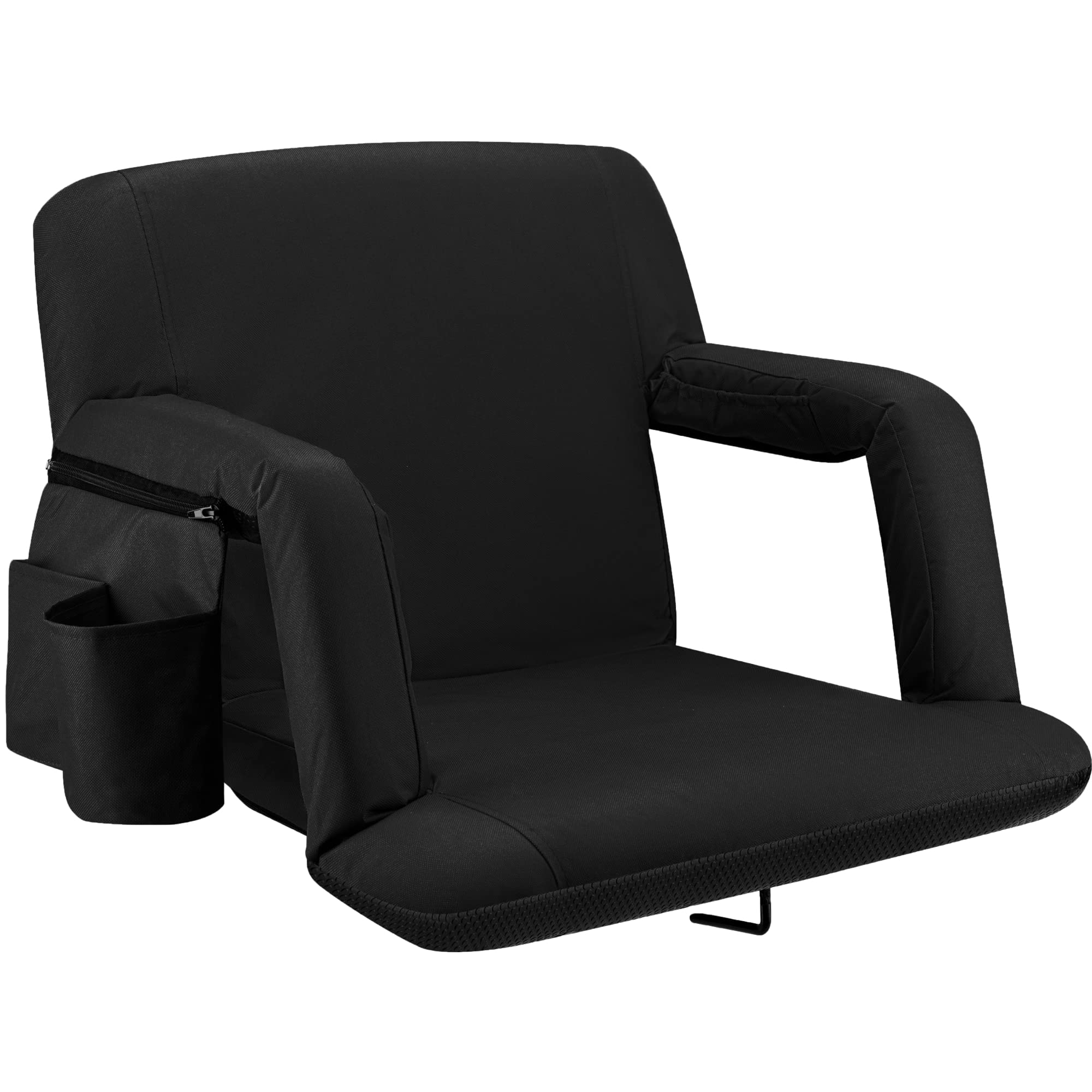 Alpcour Folding Stadium Seat - Deluxe Reclining Wide Adults Camping Back Support Chair For Bleachers Best Extra Thick Plus Size 