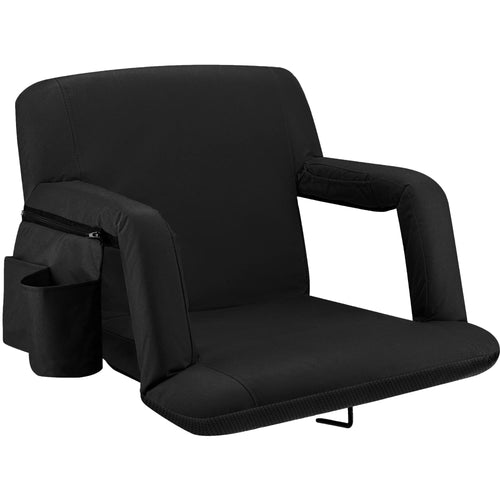 Alpcour Folding Stadium Seat - Deluxe Reclining Wide Adults Camping Back Support Chair For Bleachers Best Extra Thick Plus Size 