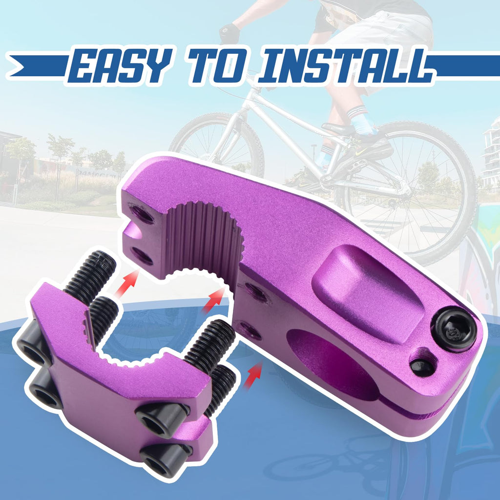 Makelen Bike Stem For Bmx Bike Aluminum Alloy Fixed Gear Bicycle Stem Matte Purple