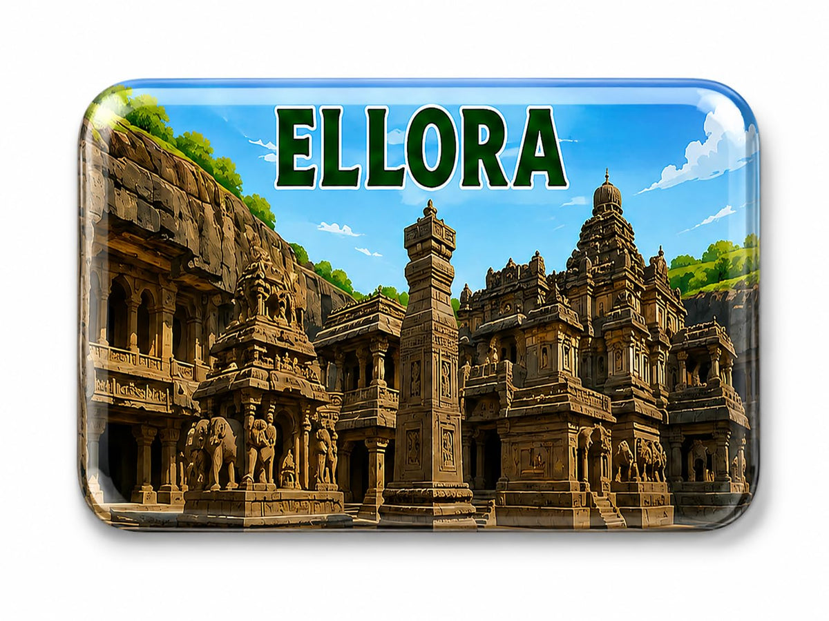 Ellora Acrylic Fridge Magnet | Souvenir Refrigerator Magnet | Travel Landmark Decorative Magnet | Home, Kitchen & Office Decor