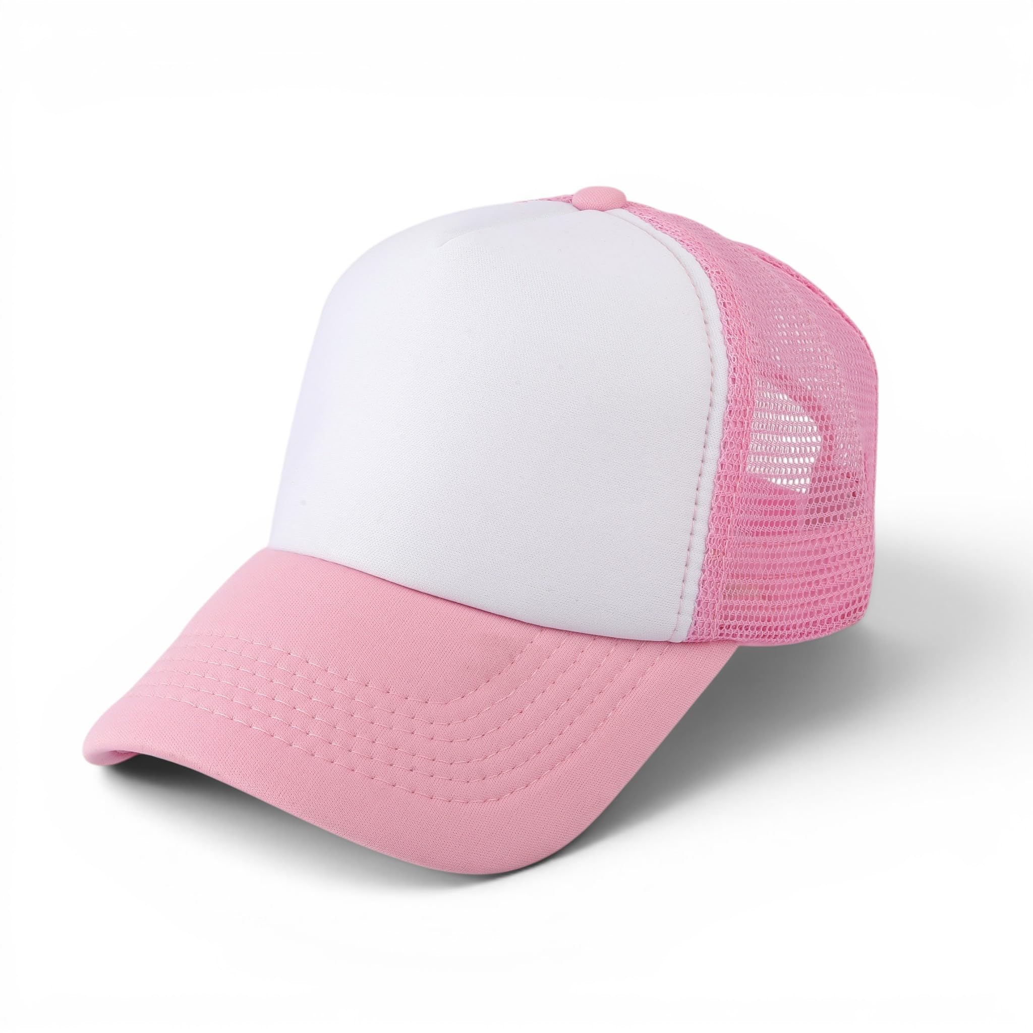 Zaysoo Men & Women Plain Black Trucker Cap Mesh Adjustable Baseball Cap (Pink)