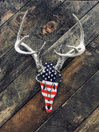 Do-All Outdoors Abam5 Outdoors American Iron Buck Antler Mount, Red/White/Blue, 15.75'' X 8.1'' X 2.6'', Red/White/Blue, 15.75''