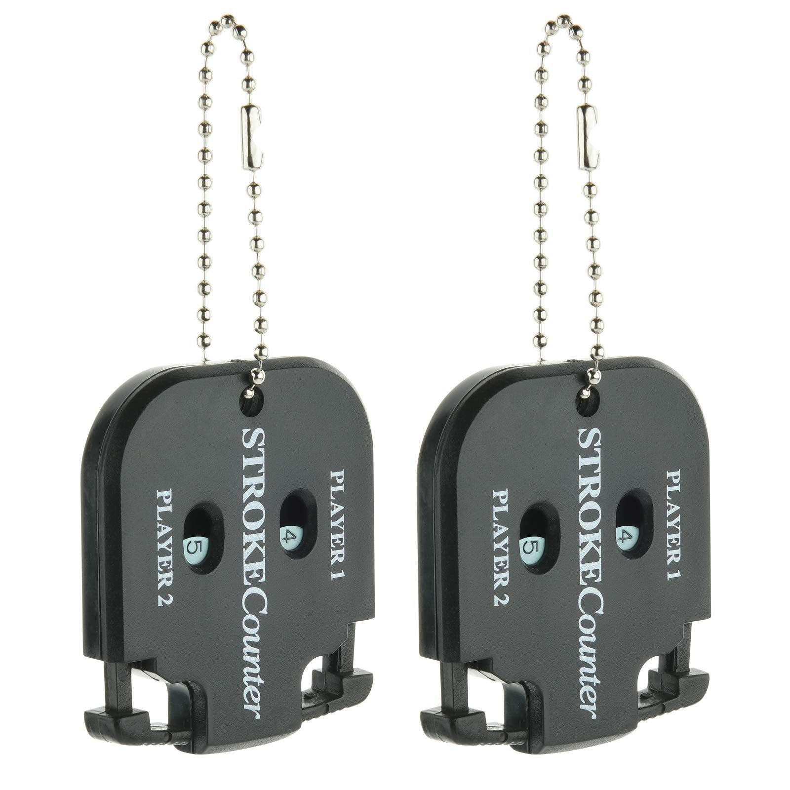 Yzwdtgs Pack Of 2 Mini Golf Score Shot Stroke Counter Clicker Keychain For Golf Game Scorekeeper Outdoor Sport Scoreboard (2)