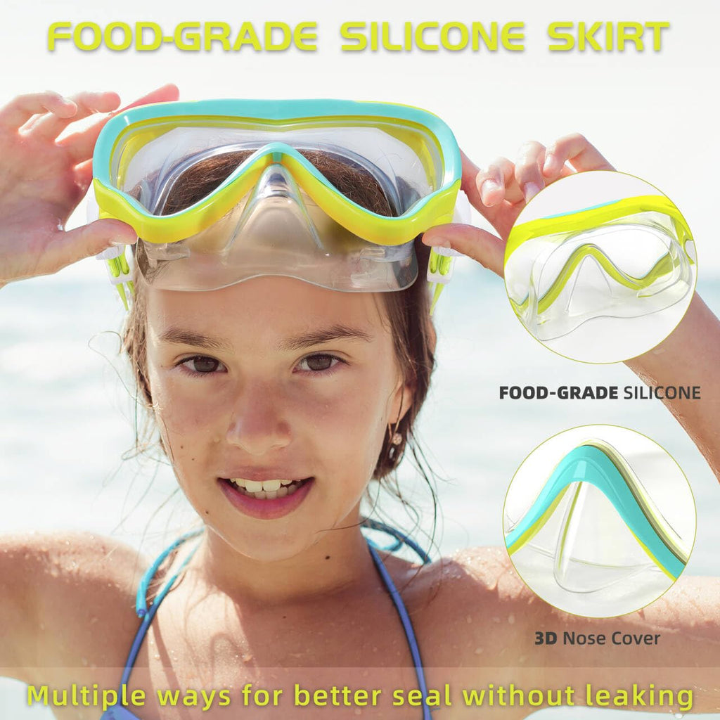 Seago Kids Swim Goggles for Kids 6-14 8-12 8-14 4-7 3-5, Swimming Goggles for Girls Boys Toddlers Youth Anti-Fog 180 Clear Wide