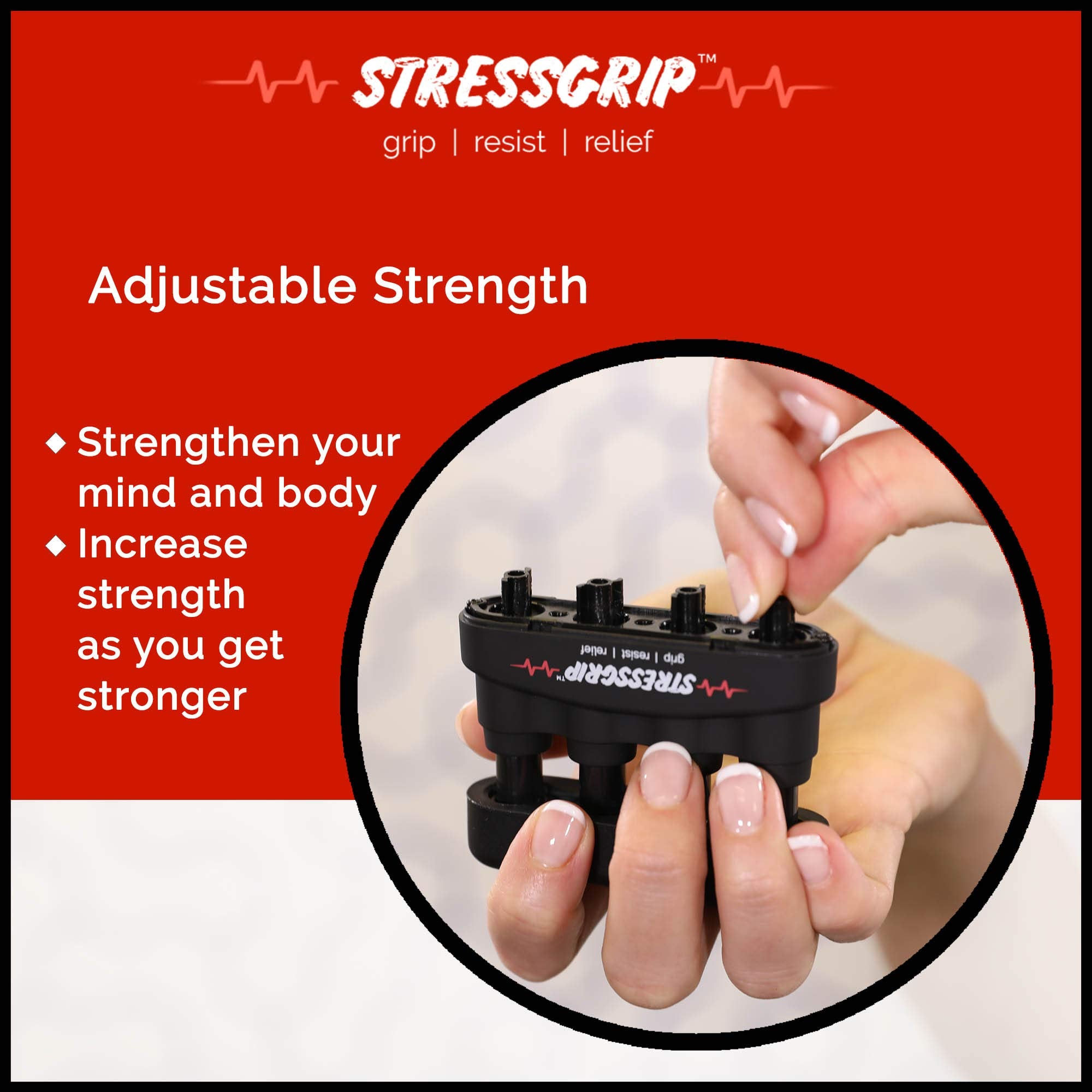 Stressgrip - The Stress Ball For Adults (Medium) A Stress & Anxiety Relief Device - Comfortable Hand Exerciser - Stress Reliever